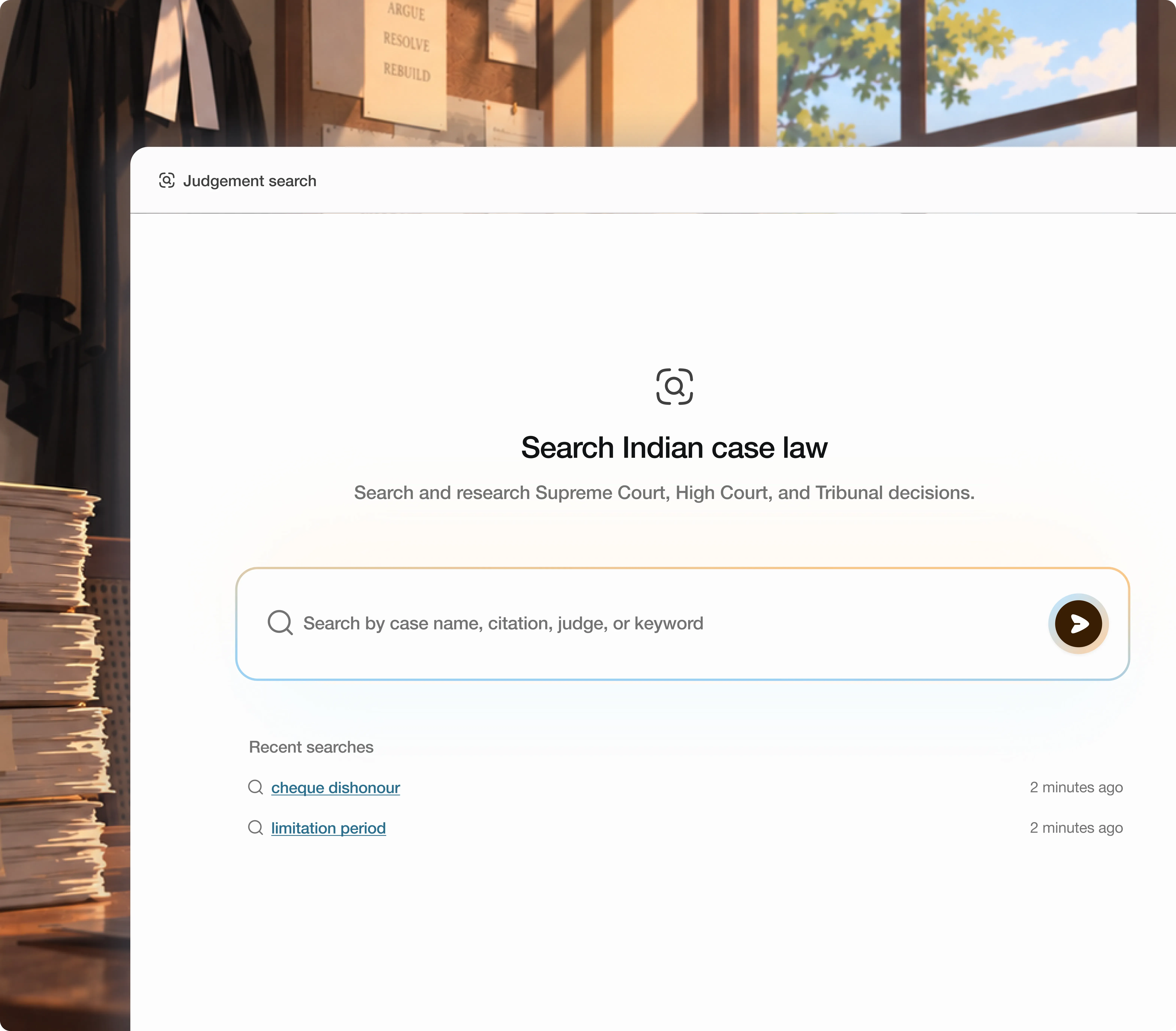 Chambers Judgment Portal case law search interface